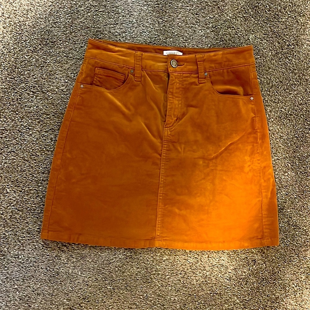 Corduroy Mini Skirt - Rust